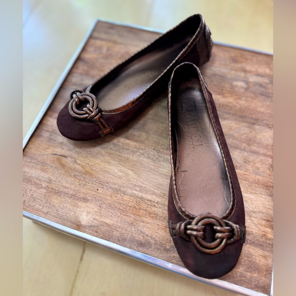 VIA NEROLI suede‎ flats, 6.5, GUC